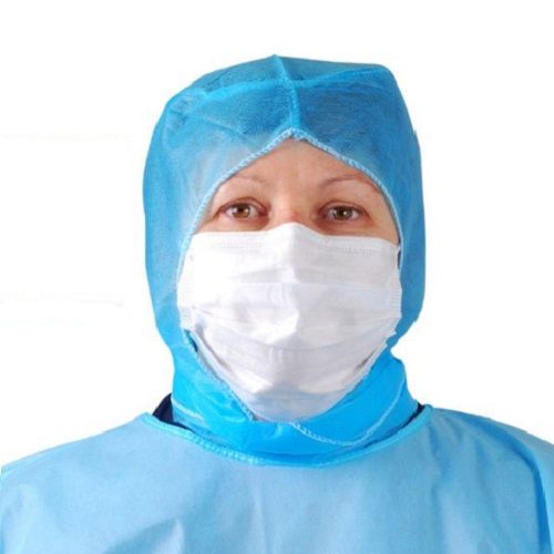 Surgical Hoods With Ties, Blue - Box of 250
