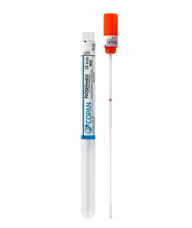 Specimen Flocked Swab, Dry Flexible, Orange Top