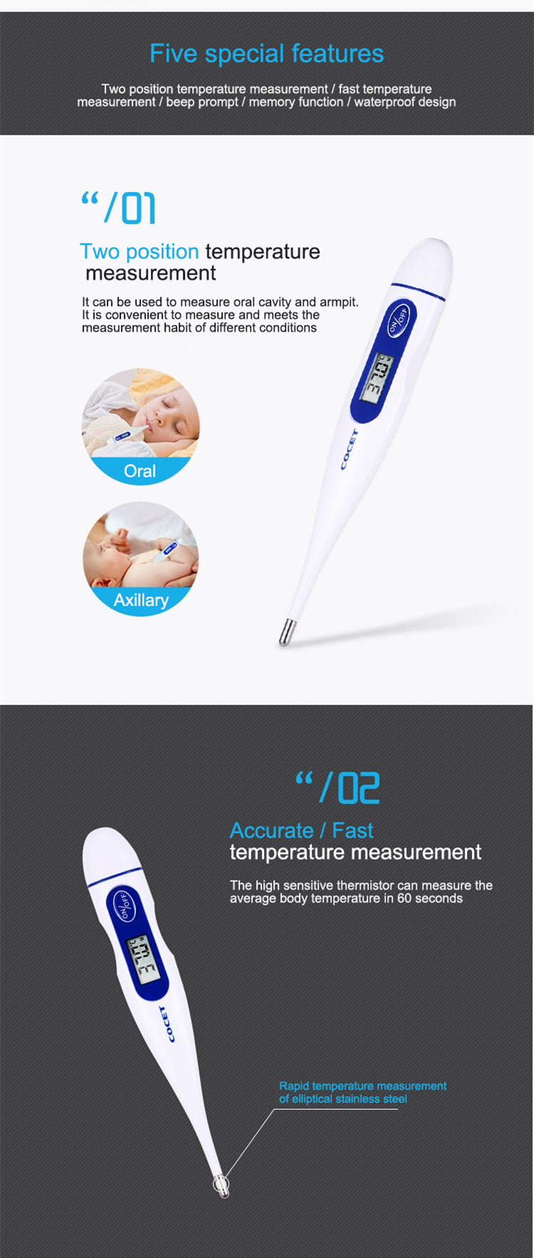 Digital Thermometer - Pack of 5
