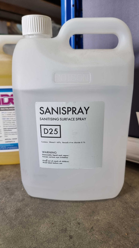 Bottle of Sanispray - Sanitising Surface Spray - 5L