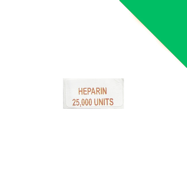 Heparin Drug Label Sheet (Sterile) - Box Of 100