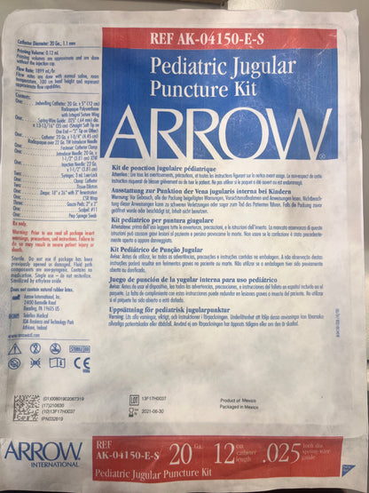 Paediatric Jugular Puncture Kit - Single