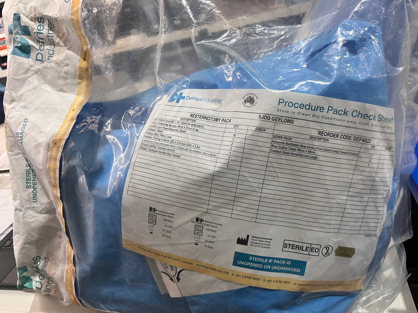 Procedure Packs, STERILE (Various Types)