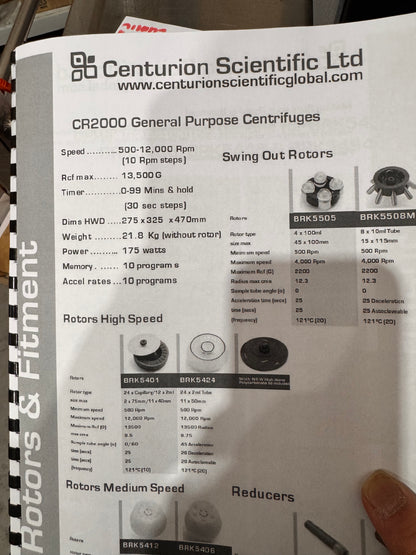 ^Centrifuge - LARGE CR2000 Multi Purpose (PICKUP ONLY)