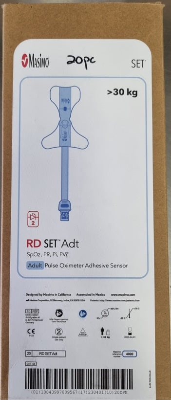 Adult Pulse Oximeter Adhesive Sensor (Various Types) - BOX OF 20