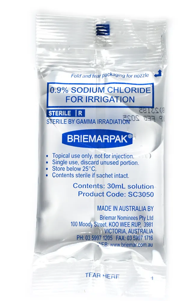 Sodium Chloride Irrigation Solution Sachet 30ml - PACK OF 10