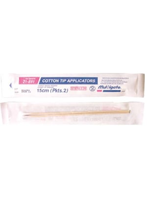 Cotton Swabs, Single-Ended, Sterile - Box of 100
