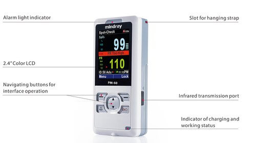 "Mindray PM-60" Vet Pulse Oximeter