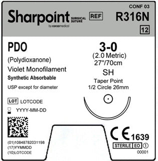 Suture: PDO (Violet Monofilament)